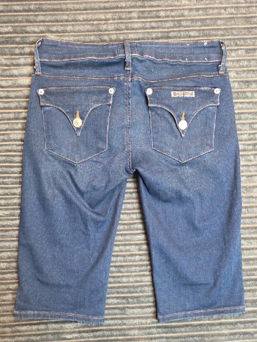 Hudson Jeans Indigo Cropped Denim Shorts with Side Slits